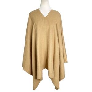 NOVICA‎ Camel Brown ALPACA BLEND Peruvian Cape Poncho Lagenlook Old Money OS